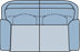 Piktogramm Cavello 2-Sitzer groß, 2 Armlehnen