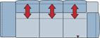 Piktogramm Colina 3-Sitzer variabel mit Ecke, 1 Armlehne L