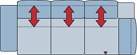 Piktogramm Colina 3-Sitzer variabel mit Ecke, 1 Armlehne L