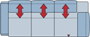 Piktogramm Colina 3-Sitzer variabel mit Ecke, 1 Armlehne L