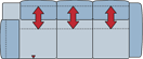Piktogramm Colina 3-Sitzer variabel mit Ecke, 1 Armlehne R