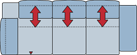 Piktogramm Colina 3-Sitzer variabel mit Ecke, 1 Armlehne R