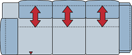 Piktogramm Colina 3-Sitzer variabel mit Ecke, 1 Armlehne R