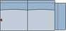 Piktogramm Delphi 2-Sitzer groß, 1 Armlehne R