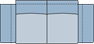 Piktogramm Delphi 2-Sitzer, 2 Armlehnen