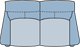 Piktogramm Fly 2-Sitzer, 2 Armlehnen