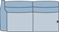 Piktogramm Fox 2-Sitzer groß fest, 1 Armlehne L