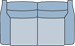 Piktogramm Fox 2-Sitzer fest, 2 Armlehnen