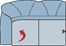 Piktogramm Galina 2-Sitzer mit Bettkasten, 1 Armlehne L