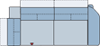 Piktogramm Miro 2-Sitzer groß mit Ecke fest, 1 Armlehne R