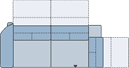 Piktogramm Miro 2-Sitzer groß mit Ecke mit Funktion, 1 Armlehne L