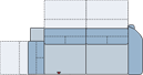 Piktogramm Miro 2-Sitzer groß mit Ecke mit Funktion, 1 Armlehne R