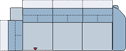 Piktogramm Miro 3-Sitzer mit Ecke fest, 1 Armlehne R