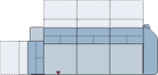 Piktogramm Miro 3-Sitzer mit Ecke mit Funktion, 1 Armlehne R