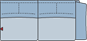 Piktogramm Rodney 2-Sitzer groß, 1 Armlehne R