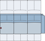 Piktogramm Rodney 3-Sitzer mit Funktion, 1 Armlehne R