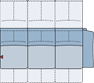 Piktogramm Rodney 3-Sitzer mit Funktion, 1 Armlehne R
