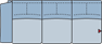 Piktogramm Rodney 3-Sitzer, 1 Armlehne L