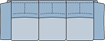 Piktogramm Rodney 3-Sitzer, 2 Armlehnen