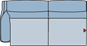 Piktogramm Sorrento 2-Sitzer groß, 1 Armlehne L